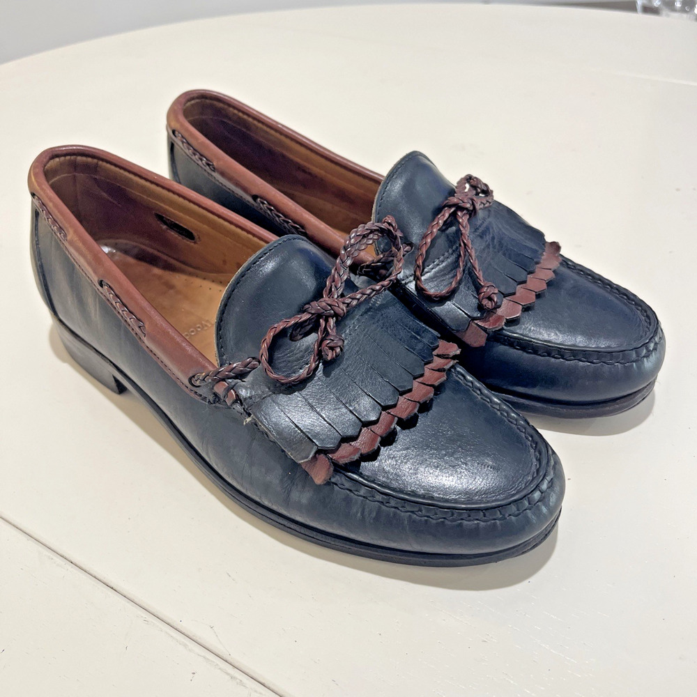 Allen Edmonds Woodstock Kiltie Loafers Mens Size 9D Style Black Brown Old Money